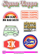 Retro Sticker Sheet - Sigma Kappa