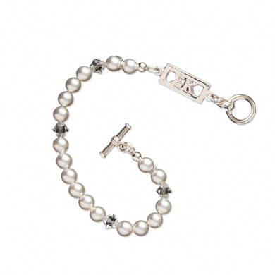 Swarovski White Pearl and Crystal Bracelet - Sigma Kappa