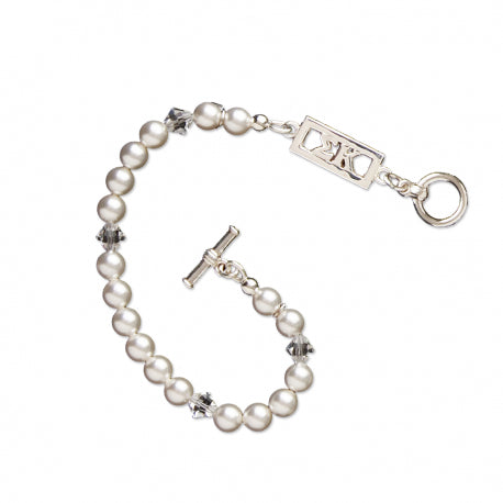 Swarovski White Pearl and Crystal Bracelet - Sigma Kappa
