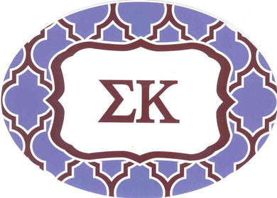Oval Quatrefoil Decal - Sigma Kappa