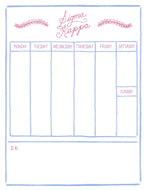 Weekly Schedule Pad - Sigma Kappa