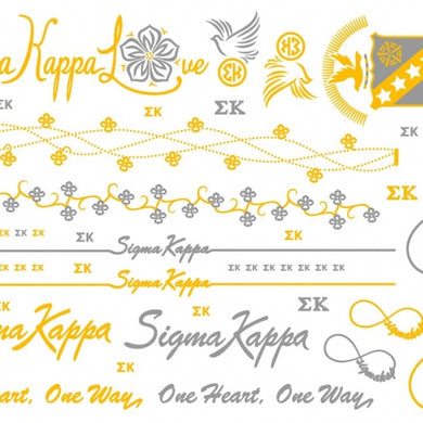 Metallic Temporary Jewelry Tattoo - Sigma Kappa