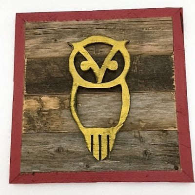 Reclaimed Wood Mascot - Owl