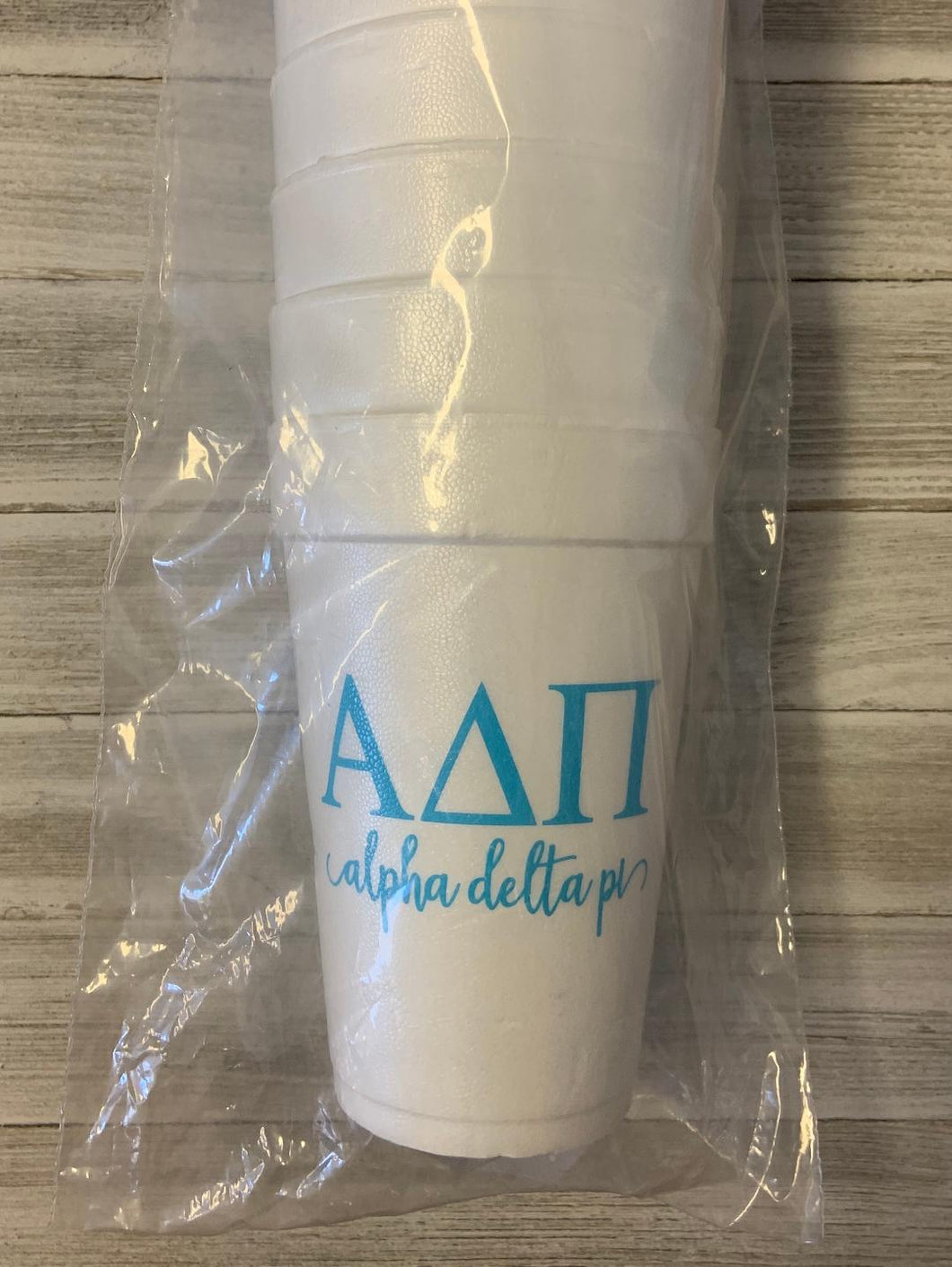 Styrofoam Cups - Letters and Name - Alpha Delta Pi