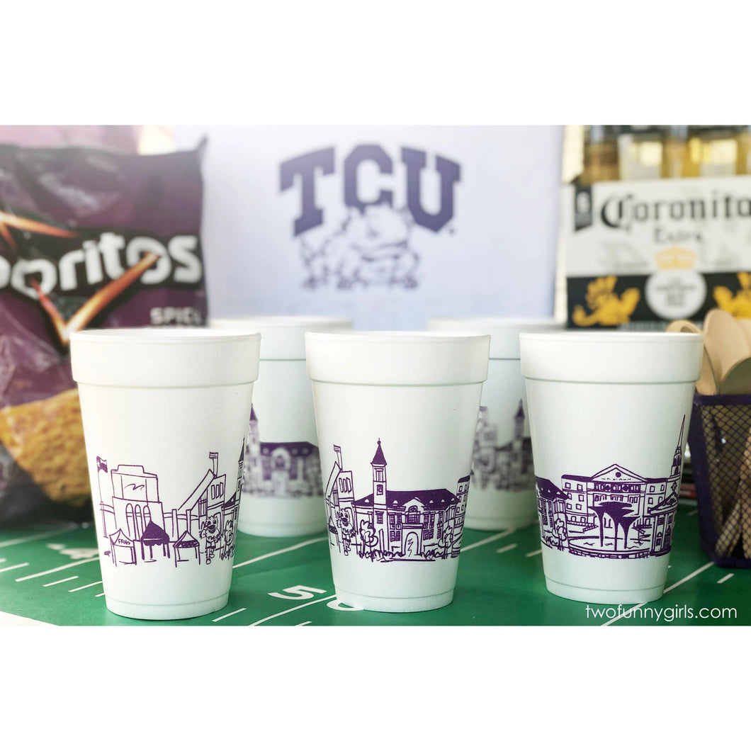 TCU Skyline Styrofoam Cups