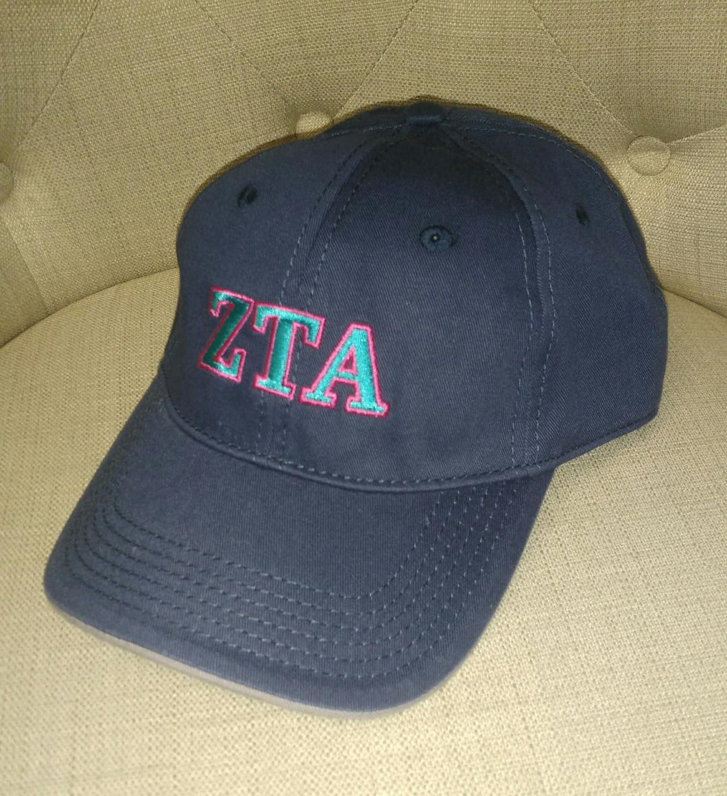 Navy Embroidered Cap - Zeta Tau Alpha