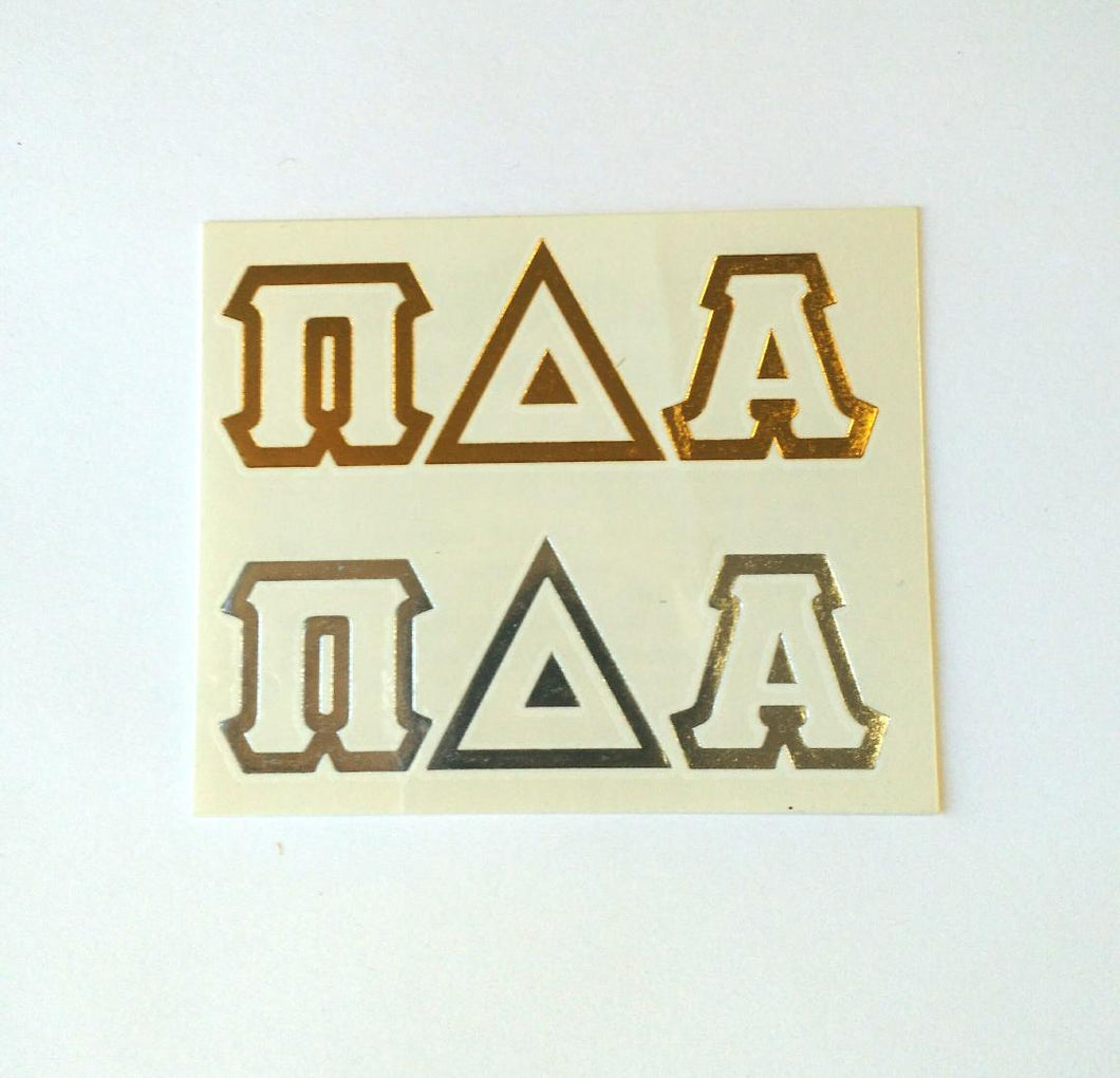 Metallic letter Tattoos - Alpha Delta Pi
