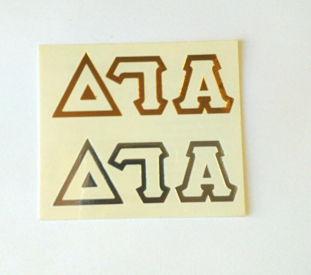 Metallic letter Tattoos - Alpha Gamma Delta