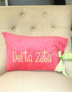 Minky Dot Rectangle Pillow - Delta Zeta