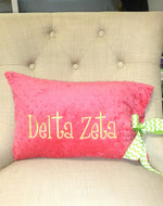 Minky Dot Rectangle Pillow - Delta Zeta