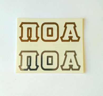 Metallic letter Tattoos - Alpha Omicron Pi