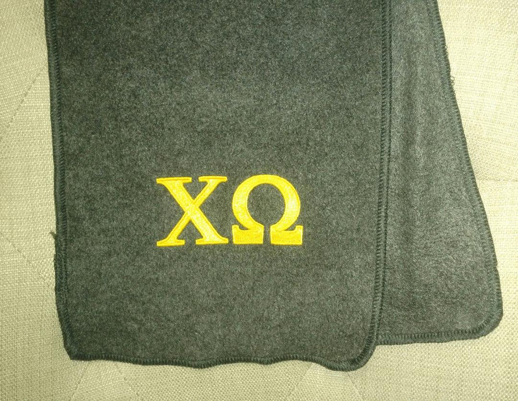 Embroidered Fleece Scarf - Chi Omega