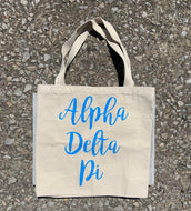Canvas Script Tote - Alpha Delta Pi