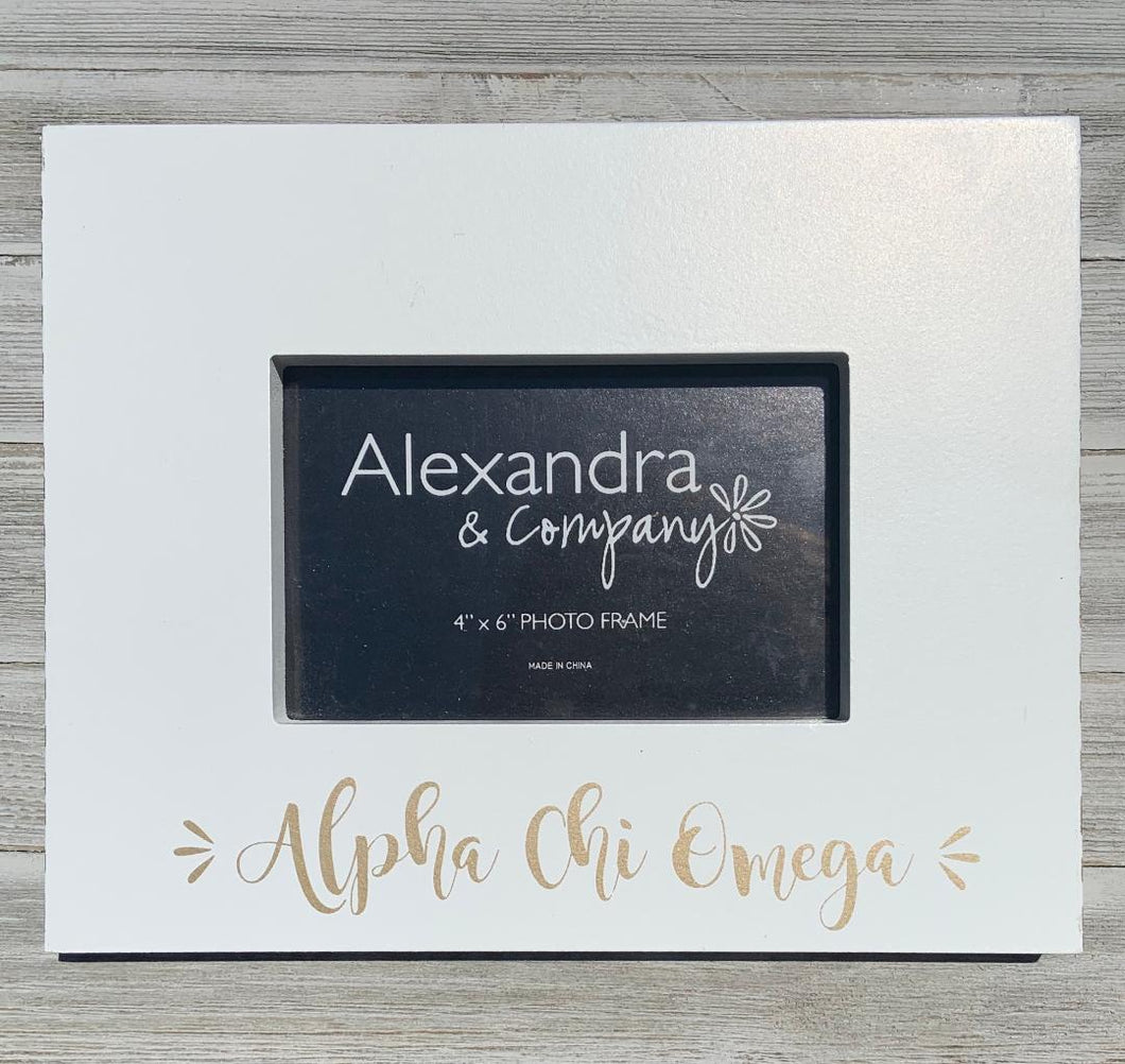 White Block Frame - Alpha Chi Omega