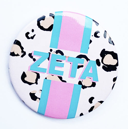Cheetah Stripe Button - Zeta Tau Alpha