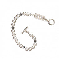 Swarovski White Pearl and Crystal Bracelet - Zeta Tau Alpha